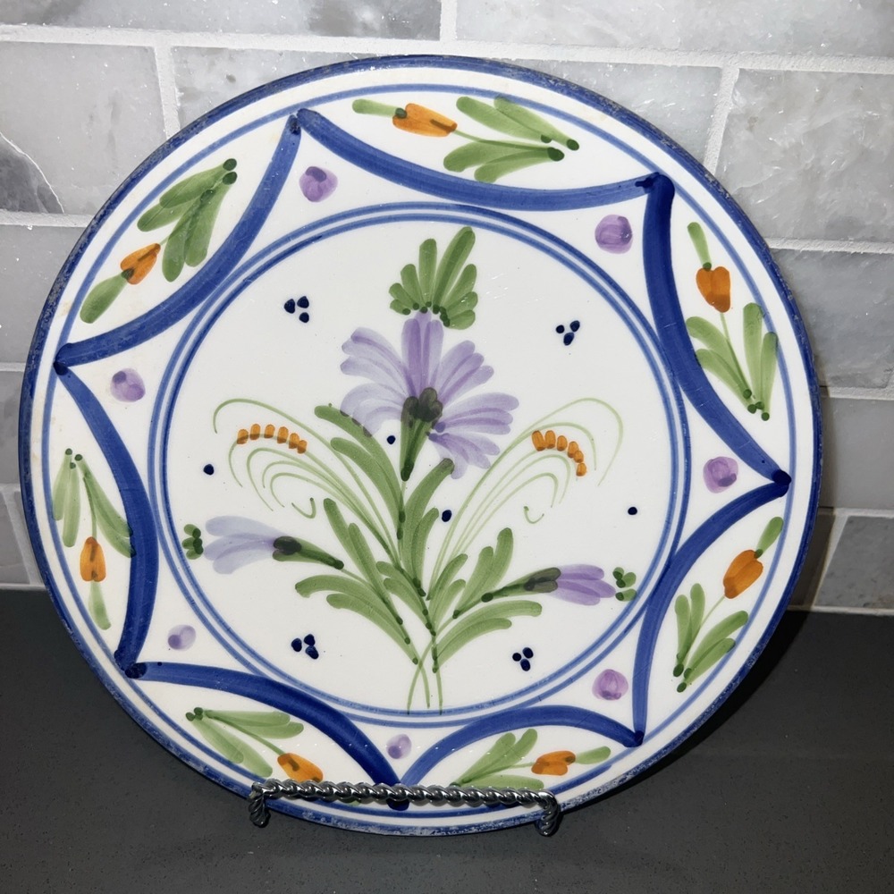 Manises Plate Set (2) Handmade Vintage Flower